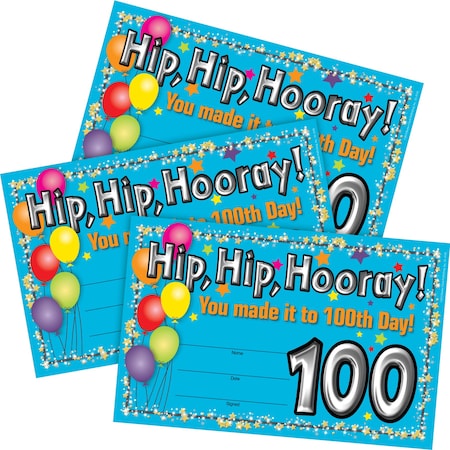Barker Creek 100th Day Recognition Awards, 90/Set 4162